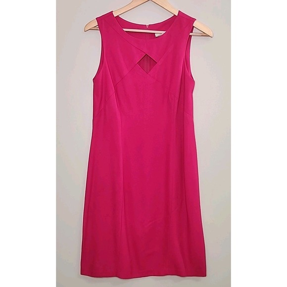 Scarlett Dresses & Skirts - Vintage Scarlett Size 9/10Fusica PINK Sleeveless Midi Dress Neck Cutout Barbie